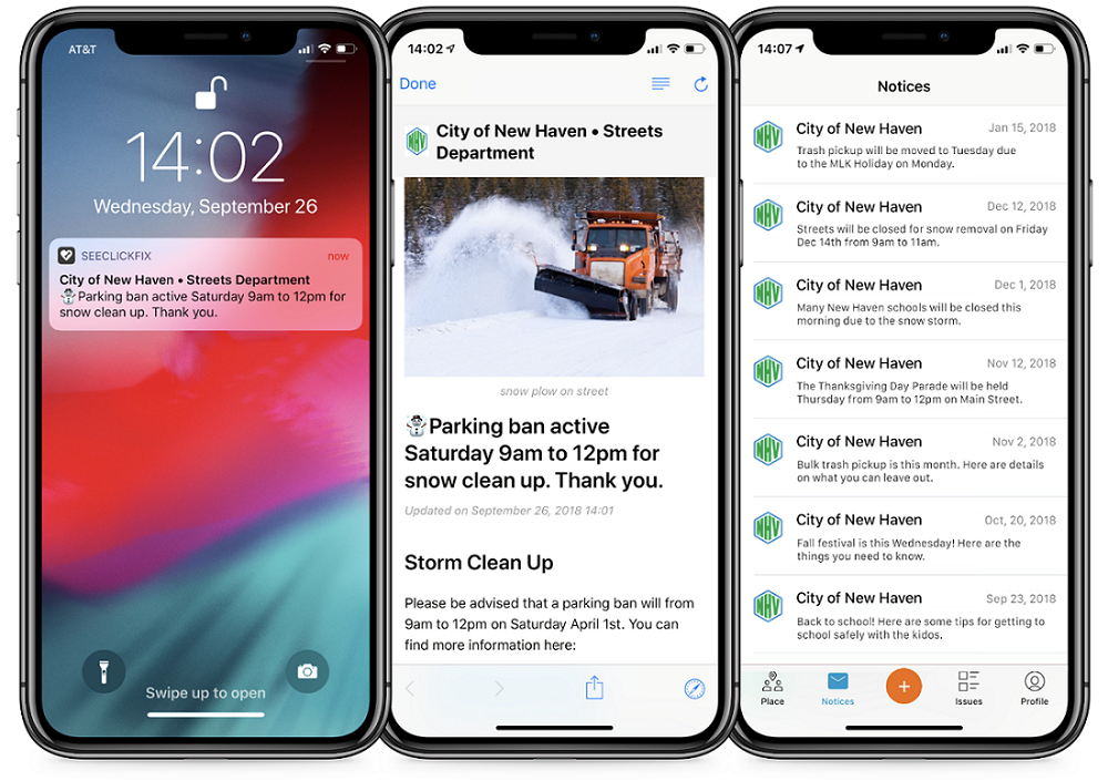 mobile notice notification and history