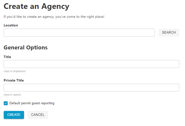 agency information