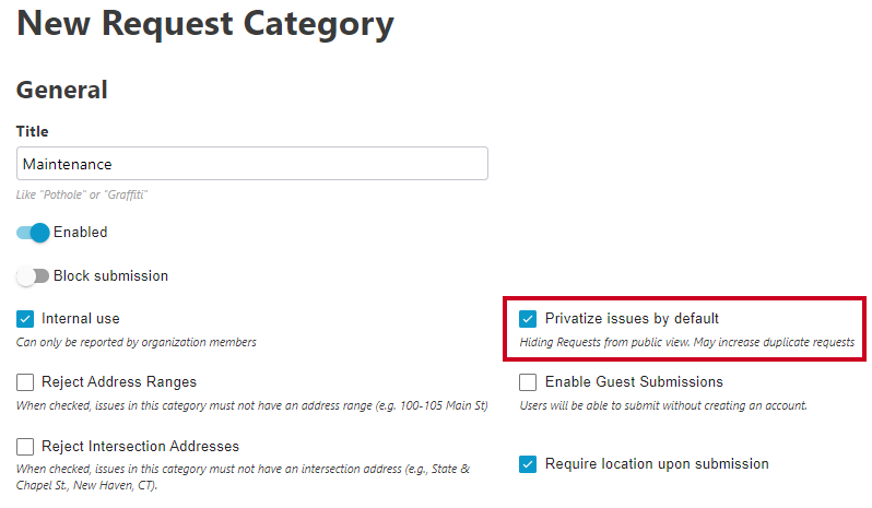 privatize issues by default