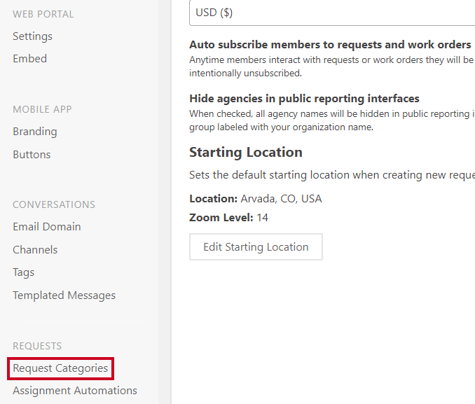 request categories