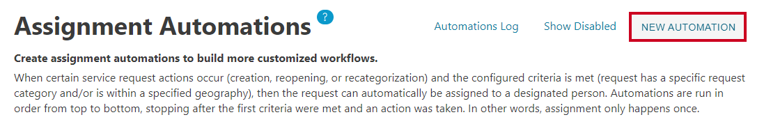 new automation button.