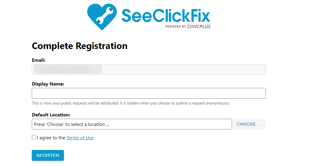 Registration form.