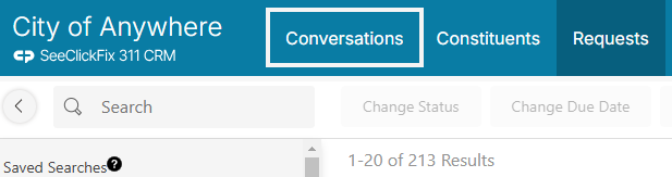 SCF conversations tab.