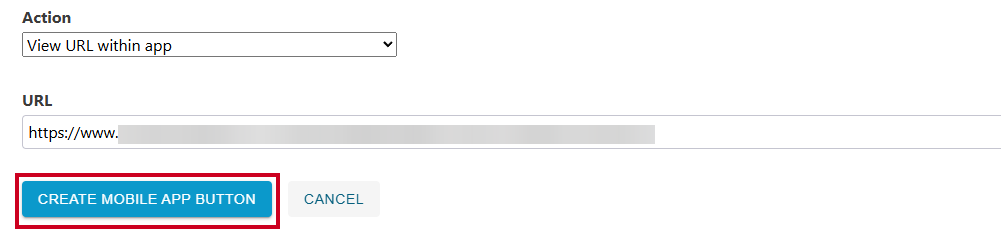 Create Mobile App button.