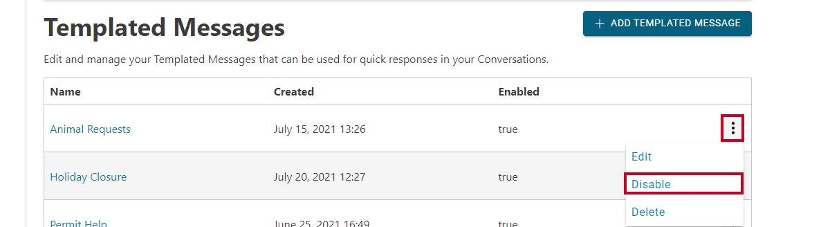 Action menu drop-down, disable.