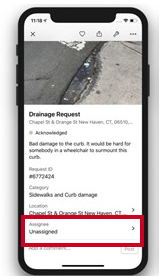 assignee dropdown field.
