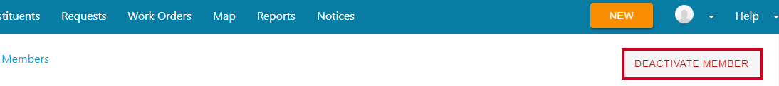 Deactivate member button.