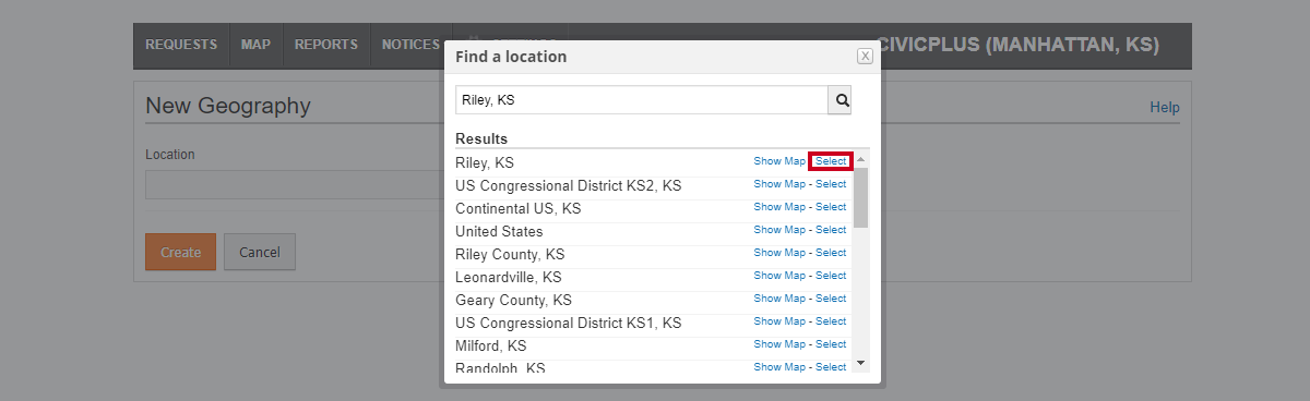 select button.