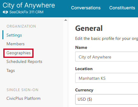 geographies tab.