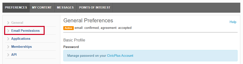 Email addresses tab.