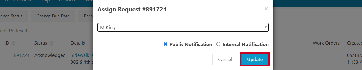 update button.