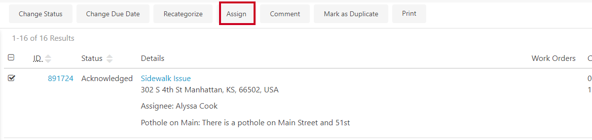 assign button.