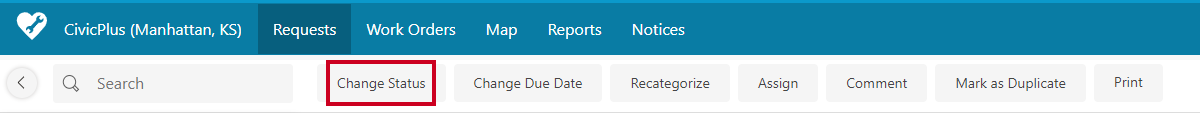 change status button.