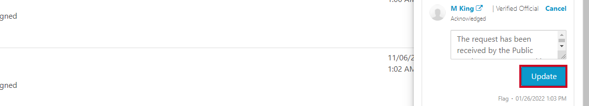 update button.