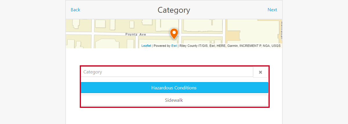 select a category.