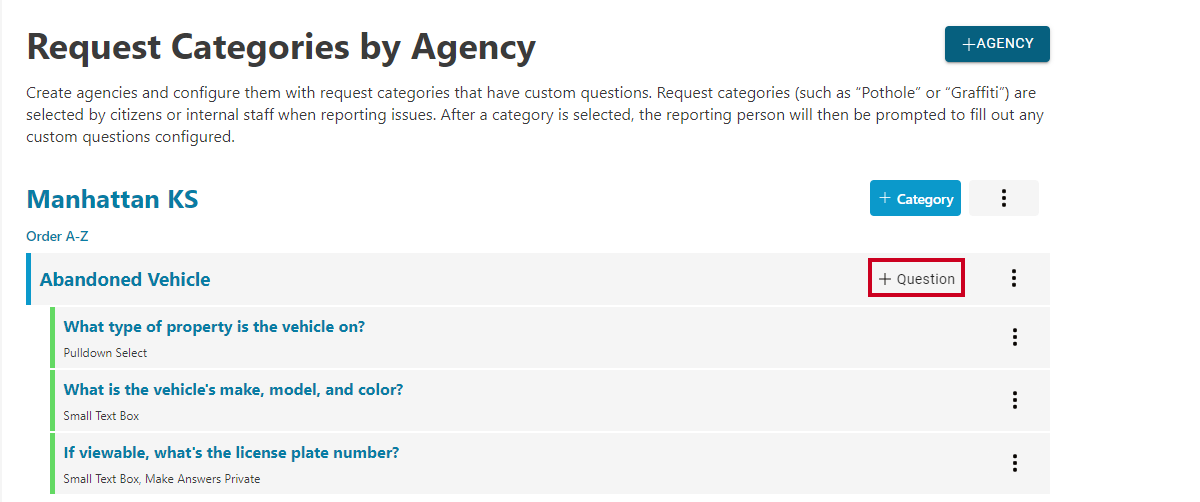 add a question button