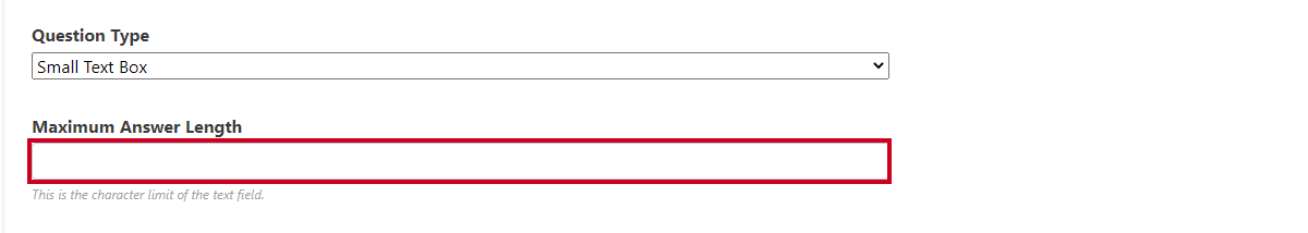 small and big text box maximum answer length