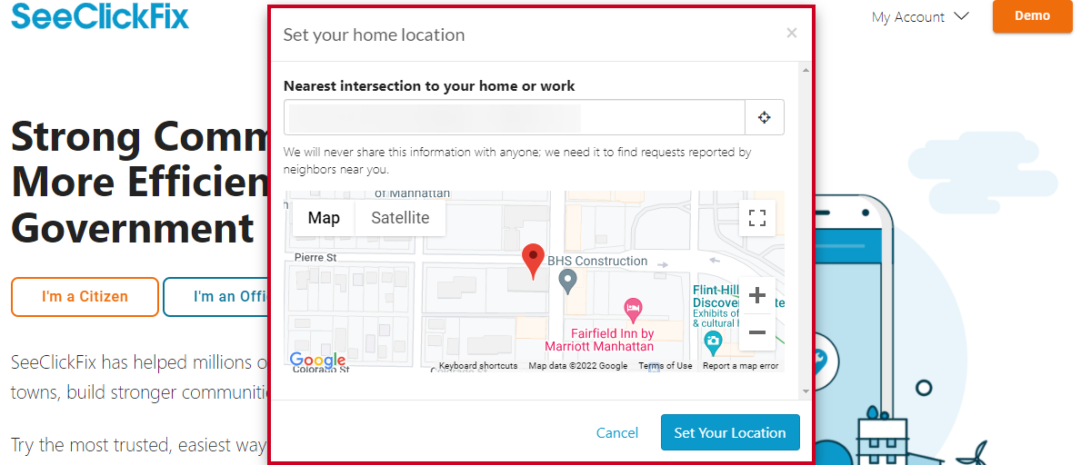set your home location.