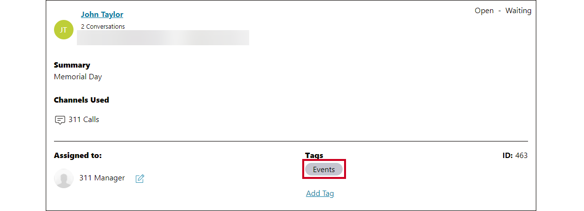 click on the tag.