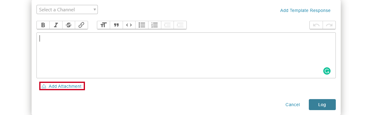 Add message add attachment button.