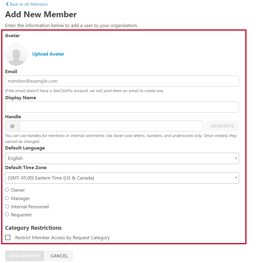 add new member information fields.