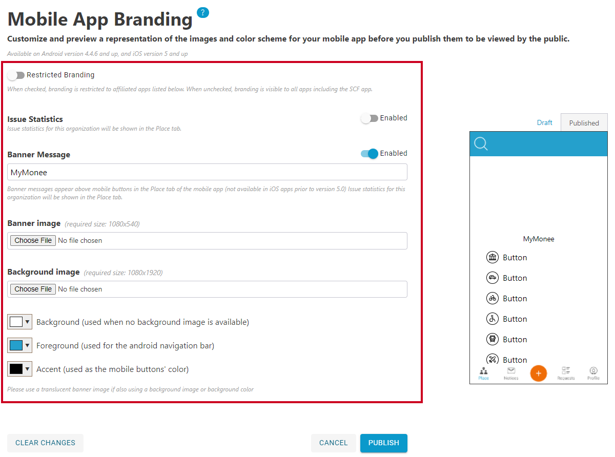 mobile app branding options