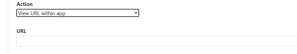 View url within app dropdown option.
