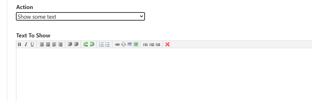 Show some text dropdown option.